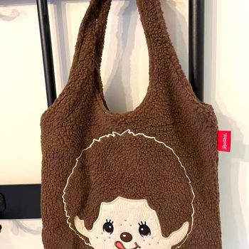 In-Stock Japanese Magazine-Style Plush Tote Bag, Crossbody Bag, Big-Eared Furry Bag, Simple Large-Capacity Travel Shopping Bag