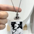 Silver and black medium necklace