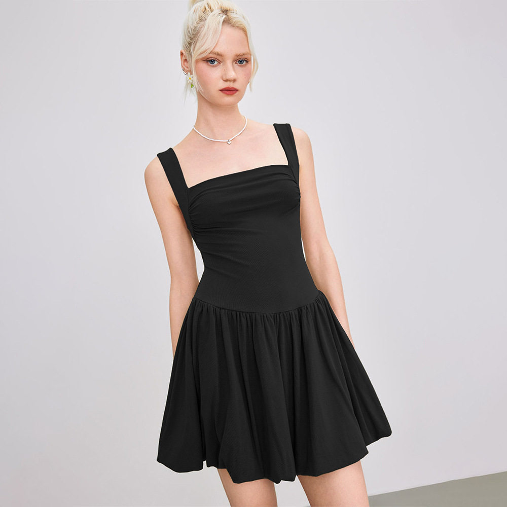 French Style Wide Strap Bodycon Dress Summer Fashion Elegant Design Comfortable Fit Available for Wholesale
