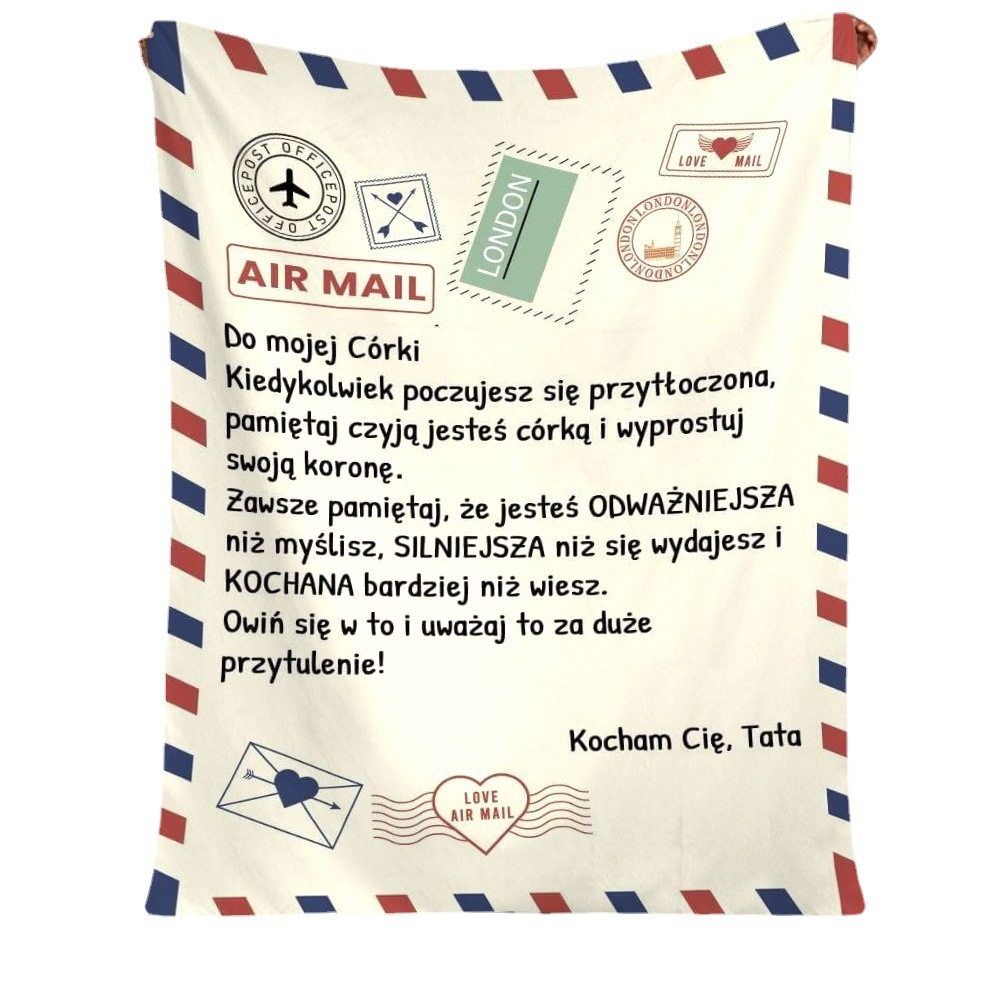 Ins Cross-Border Popular Message Letter Flannel Blanket Polish Envelope Style Letter Writing Blanket Can Be Customized with Pictures