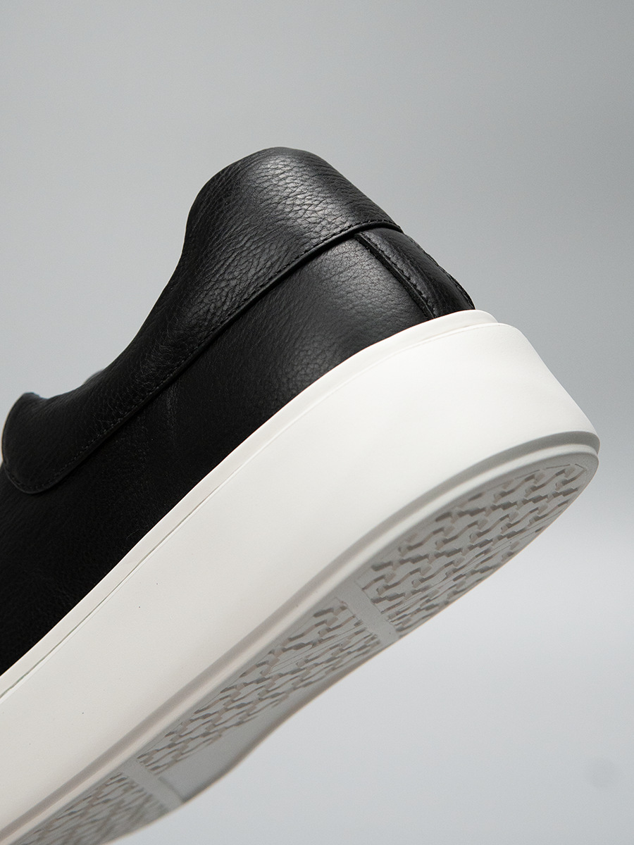 Giày sneaker da retro đánh bóng kiểu mới — Màu đen