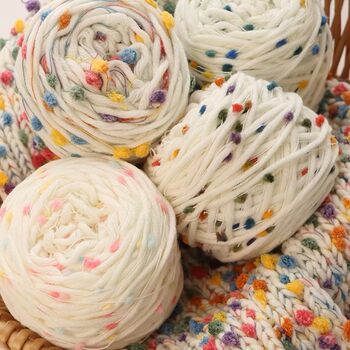 Rainbow Candy Multicolor Bean Thread Scarf Yarn Internet Celebrity Same Style Handmade Woven Mohair Iceland Unisex Couple Style