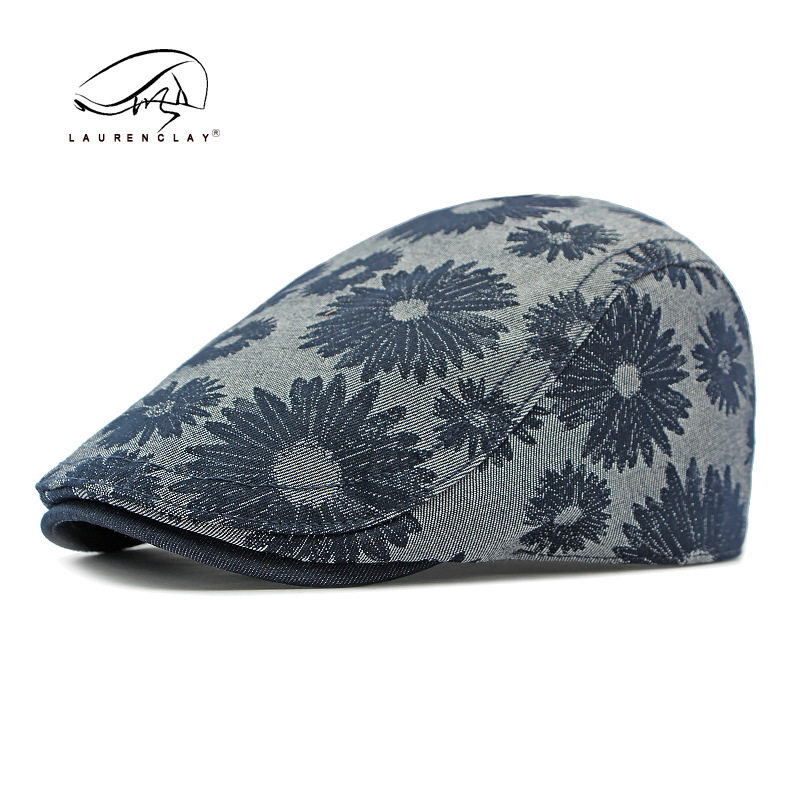 韩版时尚小雏菊印花贝雷帽女英伦复古可反戴鸭舌帽休闲前进帽潮,淘宝优惠券,粉丝福利购,淘宝优惠卷