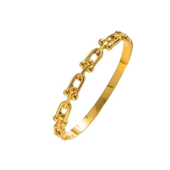 Titanium Steel Minimalist U-Shaped Horseshoe Buckle Bracelet Cross-Border Hot Sale Vacuum Furnace Electroplated Smooth Stainless Steel Bracelet