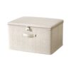 Flip-Top Clothing Storage Box with Lock Tianshan Cotton and Linen Foldableing Storage Basket Multi-Functional Large-Capacity Organizing Box