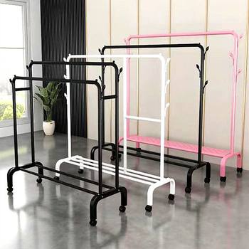 Thickened Clothes Rack Floor-Standing Clothes Drying Rack Household Indoor Foldableing Vertical Clothes Rack Simple Wardrobe Storage