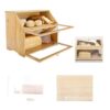 Bamboo bread box acrylic transparent double layer large capacity bread storage box wholesale kitchen dustproof sealed box