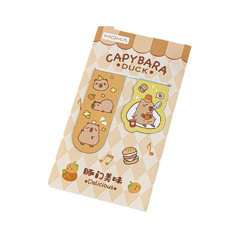 Cartoon cute kappibala double-sided magnetic bookmark student creative reading page folder children's reward small gift