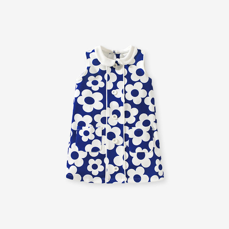 Kids' Skirt, New Summer Kids' Clothing, Sleeveless Collared Girls' Dress