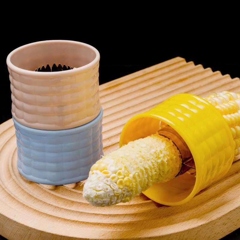 Stainless steel corn planing corn thresher manual rotating plastic household separator corn stripping kitchen tool