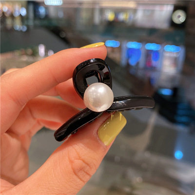 复古法式双面珍珠小抓夹高颜值公主头发卡小香风饰品刘海碎发发夹