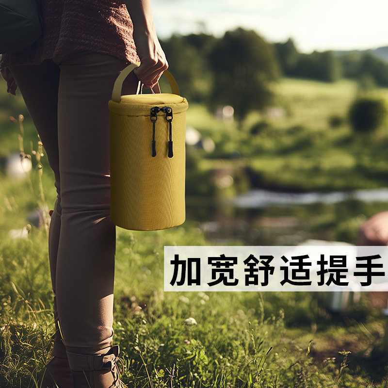 Mountain-Style Cylindrical G5 Flat Gas Tank Storage Bag Camping Lantern Portable Anti-Collision Storage Bag