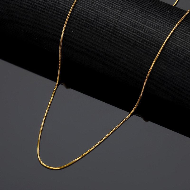 Factory Direct titanium steel round snake bone chain extremely fine pendant-free plain chain round snake clavicle chain fashion decoration all-matching products wholesale