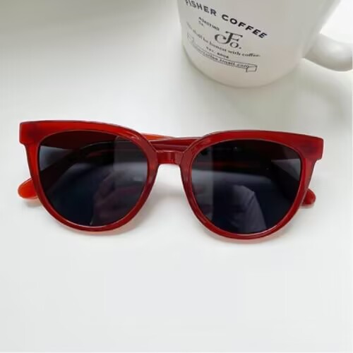 Korean Oval Frame Sunglasses for Women Ins Trendy Style Showing Small Face Retro Personalized Sunglasses Pc Material