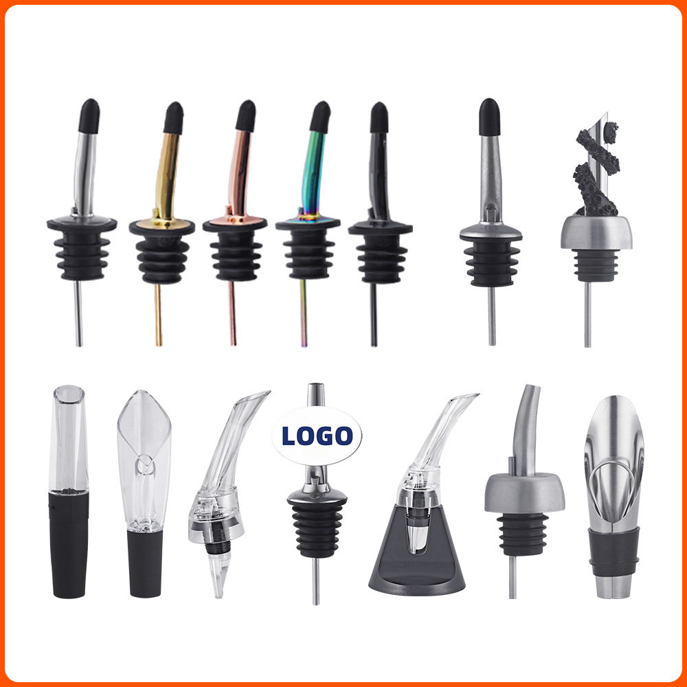 Cross-border hot stainless steel wine stopper bar wine pourer metal guide wine nozzle cocktail decanter