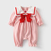 Baby Jumpsuit 2024 Autum New Baby Girl Clothes Little Red Flower Long-Sleeved Crawler Suit Infant and Toddler Clothing Dropshipping
