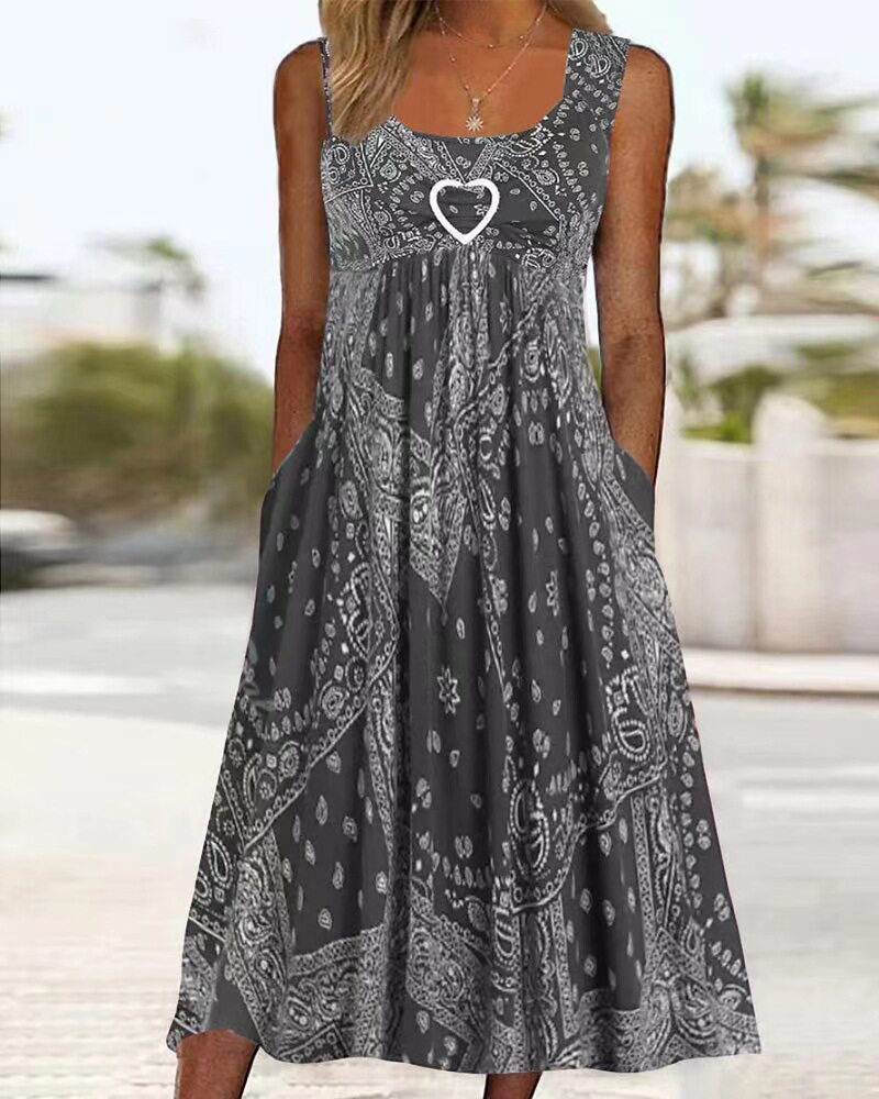 Elegant Sleeveless Vintage Summer Dress Loose Fit Korean Style Flattering for Curvy Figures Ideal for Vacation and