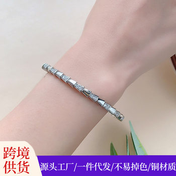 Cross-Border New Product Copper Electroplated Snake-Shaped Opening and Closing Bracelet, Niche Stylish and High-End Versatile Bracelet for Commuting