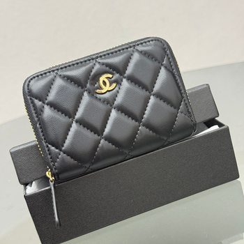 Cross-Border Light Luxury Versatile Small Fragrance Wallet Women's Zipper Card Holder Large Capacity Wallet Multi-Card Slot Rhombus Coin Purse