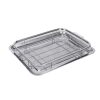 Cross-border stainless steel baking basket draining basket stainless steel baking tray air fryer accessories oven barbecue tray barbecue tray
