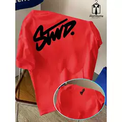 European Size Cotton Short Sleeve T-Shirt for Men with Gra Print