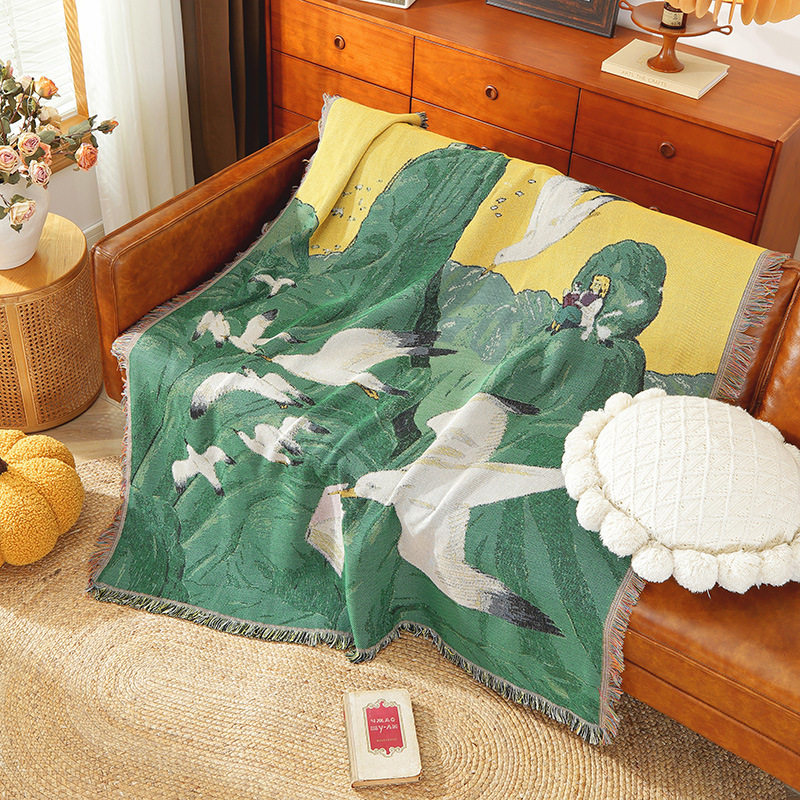 Customized Light Luxury Style Outdoor Camping Style Blanket, Picnic Blanket, Multifunctional Cotton Thread Blanket, Decorative Tapestry, Sofa Cover Blanket, Gift Blanket