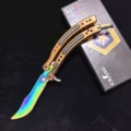 Steel handle, bronze color titanium, non-porous and unedged