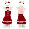 Christmas Velvet Tube Top Halterneck Naked Back Cute Christmas Elk Suit Sexy Intimates Sexy New Year's Shirt for Women