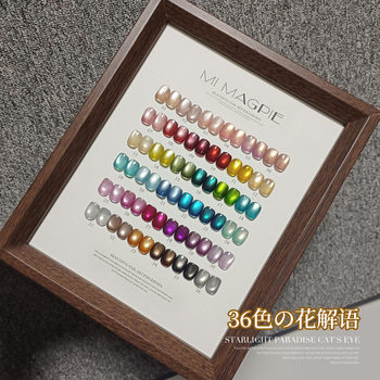 Magpie Flower Language Satin Glass Beads Cat's Eye Gel Stone Nail Polish Glue Cat's Eye Gel Full Set Nail Shop