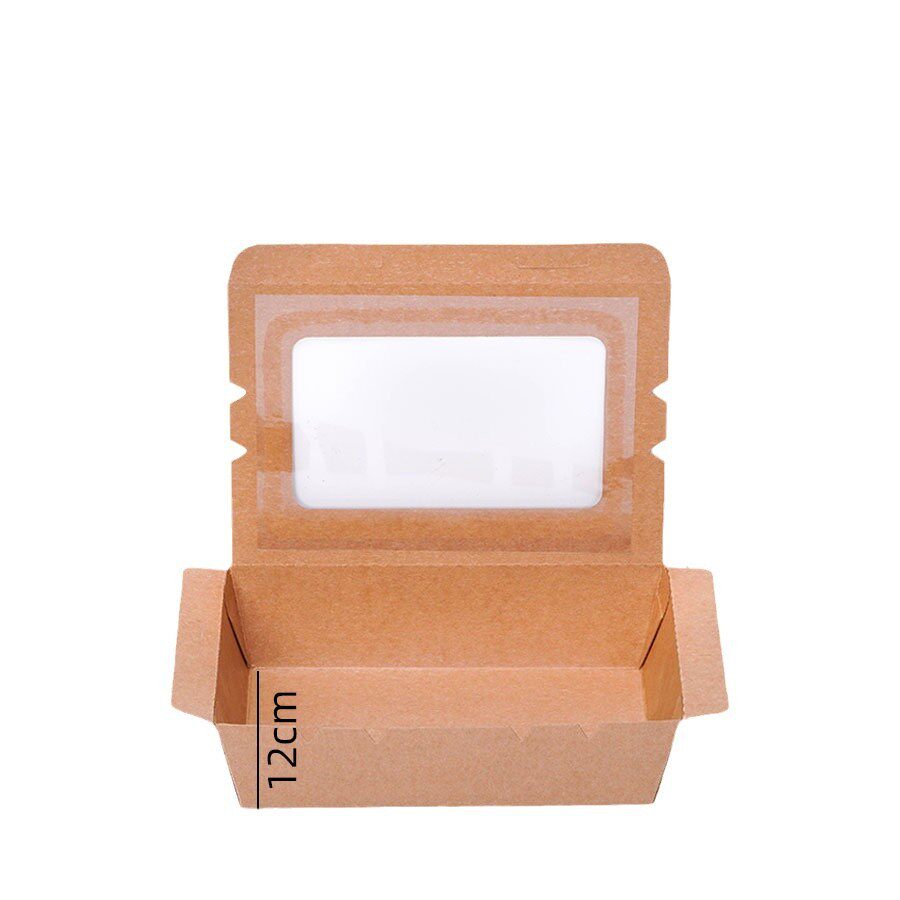 Kraft paper packing box visual window disposable salad box takeout lunch box fruit sushi paper box light food lunch box