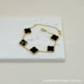 Black double-sided mother-of-pearl bracelet