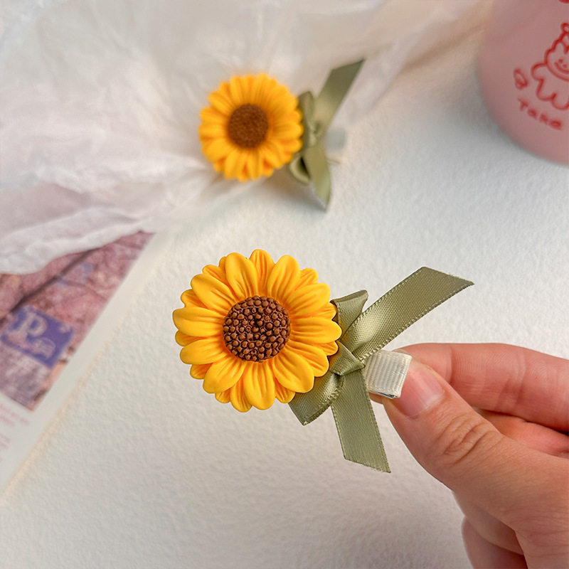 可爱卡通ins风向日葵发夹甜美花朵发卡高颜值少女碎发海边刘海夹