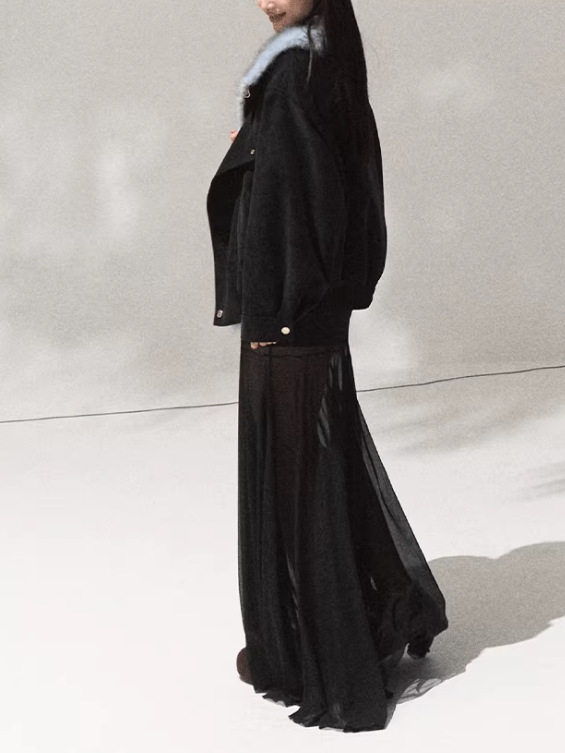 Oak and Hazelnut Winter Warm Jacket Women's Fur Collar Thick Short Jacket Lapel Top