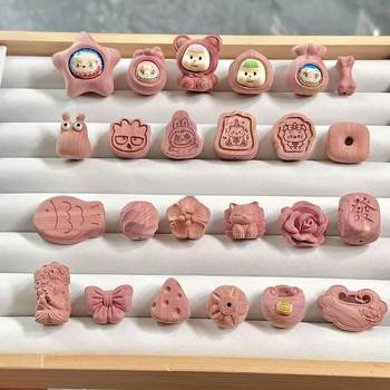 Blood Cypress Wood Carving, Labubu Rose Satin Silk Fish Loose Beads and Other DIY Buddhist Beads Jewelry Accessories Mobile Phone Chain