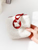 Cute little sheep zipper cosmetic bag small portable lipstick sanitary napkin storage bag ins simple student girl