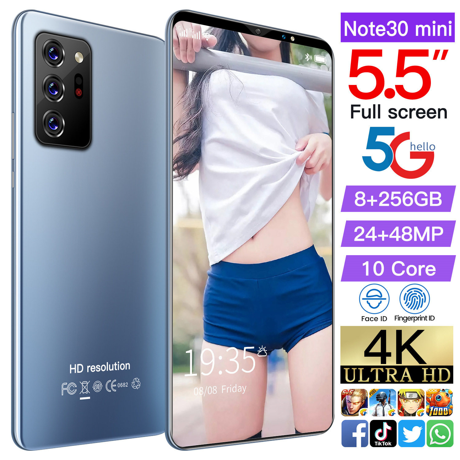 note30mini跨境电商专供低价 批发安卓5.5英寸智能手机1+4G工厂现