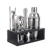 Cross-border explosions wooden frame bartender set stainless steel 550ml shake cocktail bar tools full set of 13 pieces