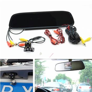 Cross-Border Hot-Selling Rearview Mirror Display 4.3inch External Car Camera with Light Car Rear View Reversing Image