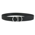 1 silver buckle black lychee pattern strap