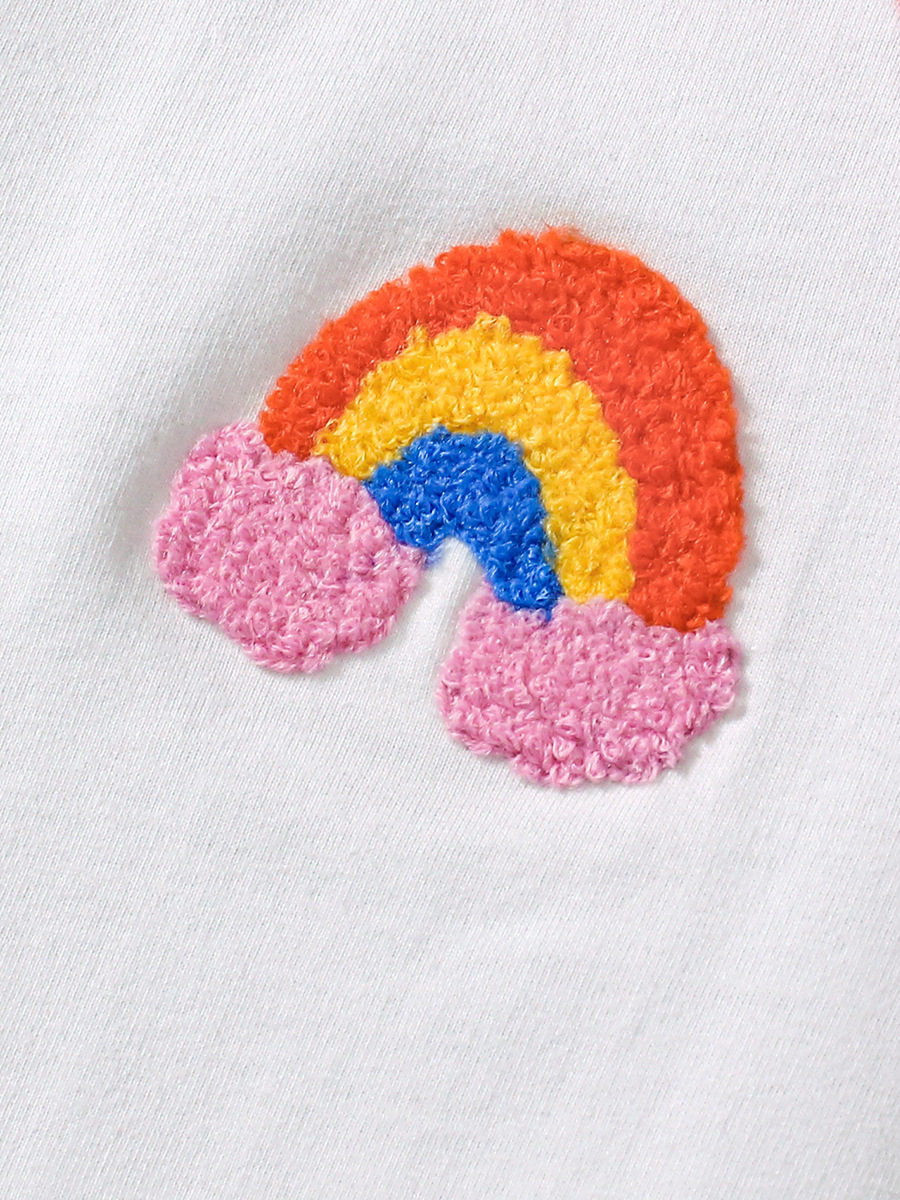 Girls' Summer Cotton Short-Sleeve Set, Stylish Towel Embroidery Kids' Outfit