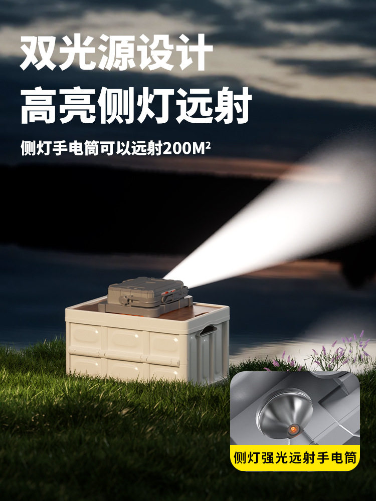 Solar Portable Lamp Rechargeable Floodlight Portable Night Market Street Stall Lamp Outdoor Multi-Functional Camping Emergency Lamp