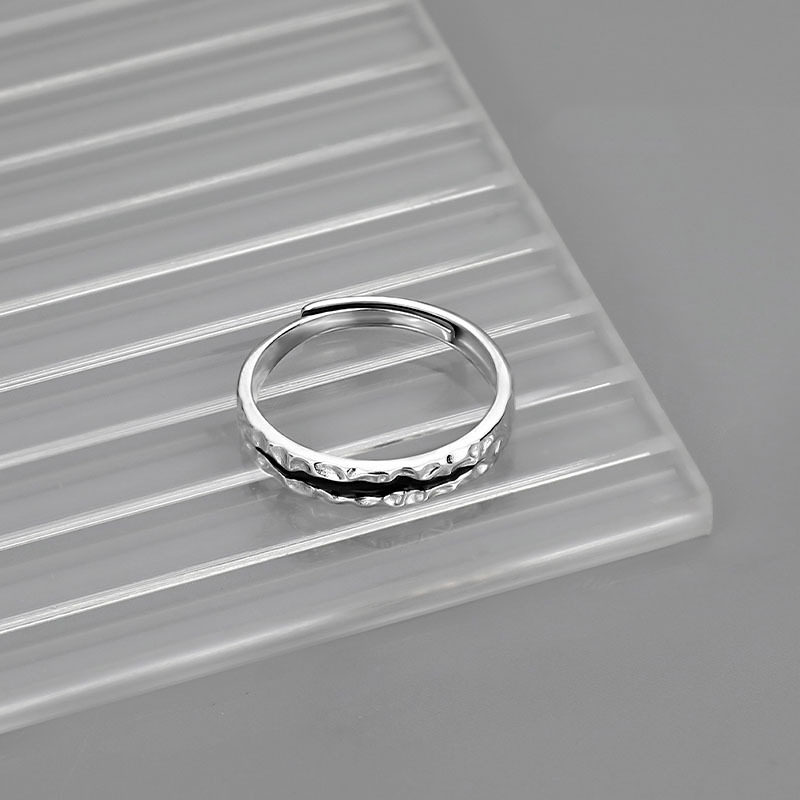 Vintage Abyss Ring Men's Trendy Hip-Hop Finger Ring Fashion Niche Glue Drop Adjustable Split Ring