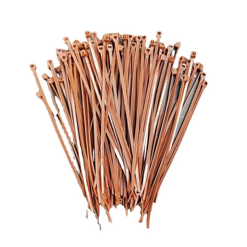 Brown nylon cable tie factory wholesale brown plastic cable tie 3 * 100mm Brown cable tie