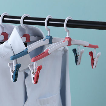 Simple Portable Travel Folding Clothes Hanger Outdoor Travel Household Multi-function Magic Drying Hanger Non-slip Clothes Hanger
