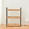 Simple Wooden Desktop Three-Layer Bathroom Storage Rack Skin Care Product Storage Rack Iron Wood Combined with Debris Storage Rack