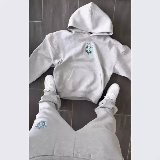 New Autumn and Winter Trendy Brand Fashion Printed Pullover Long-sleeved Hooded Sweatshirt suit Men's Casual All-match Coat Trendy