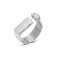 A204-Steel Geometric Open Adjustable Ring