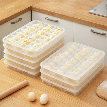 Home Kitchen Refrigerator Dumpling Storage Box Japanese-Style Multi-Layer Transparent Dumpling Box Dumplings Frozen Compartment Crisper