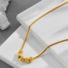 Fashion Tiktok New Wufu Linmen Micro-inlaid Necklace Women's Copper Fashionable Light Luxury Style Transfer Beads Collarbone Chain Without Fading