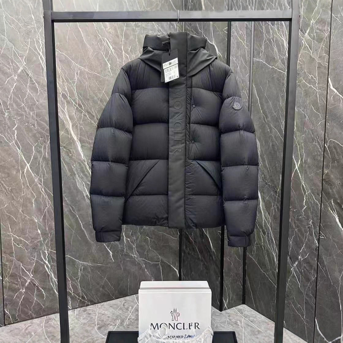 High Version Black Warrior Embossed Letters Couple Hooded Stand Collar down Jacket Winter Men's White Black